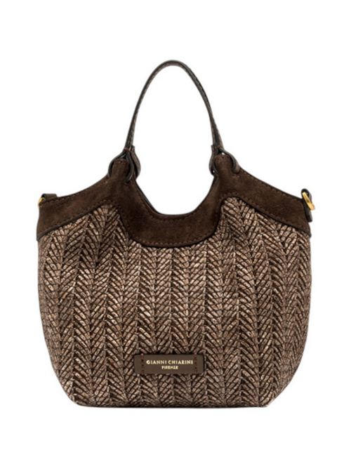 borsa donna dua piccola in rafia marrone Gianni Chiarini | BS12338-COMM-PGLSPG13840